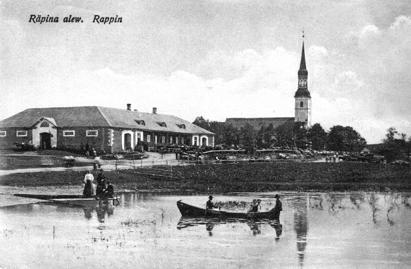 File:Räpina Vaade Räpina paisjärvele kõrtsihoonele ja kirikule 1920-36.jpg
